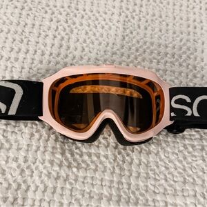 Pink and Black Ski Goggles